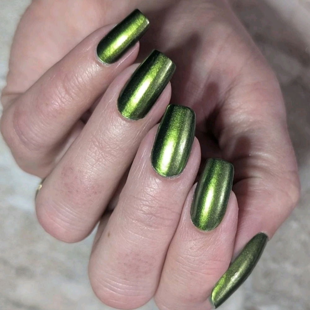 Color Street Olive Branch Olive Green Shimmer Nail Polish Strips